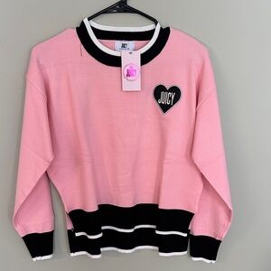 Juicy Couture Pink and Black Striped Sweater